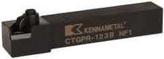 Kennametal - CTGP, Right Hand Cut, 0° Lead Angle, 3/4" Shank Height x 3/4" Shank Width, Positive Rake Indexable Turning Toolholder - 4-1/2" OAL, TN..32. Insert Compatibility, Series Kendex - Eagle Tool & Supply