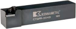 Kennametal - CTGP, Right Hand Cut, 0° Lead Angle, 1-1/4" Shank Height x 1-1/4" Shank Width, Positive Rake Indexable Turning Toolholder - 6" OAL, TP..42. Insert Compatibility, Series Kendex - Eagle Tool & Supply