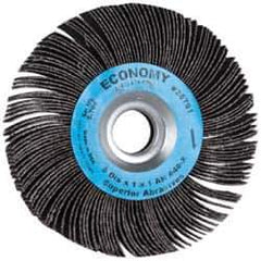 Superior Abrasives - 6" Diam, 40 Grit Aluminum Oxide Unmounted Flap Wheel - 1" Hole, 1" Wide, Coated, Coarse Grade, 6,000 Max RPM - Eagle Tool & Supply