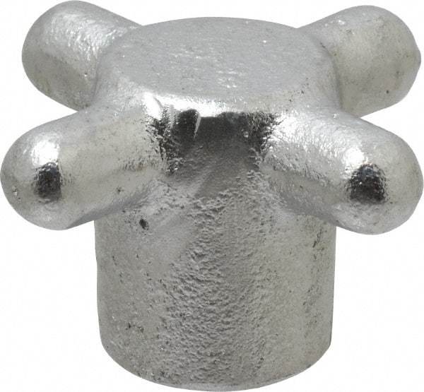 Gibraltar - 2-1/2" Head Diam, 4 Point Spoked Knob - 5/8-11 Hole, Cast Iron - Eagle Tool & Supply