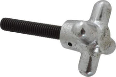 Strong Hand Tools - 2" Head Diam, 4 Point Spoked Knob - 3/8-16 Stem, Cast Iron - Eagle Tool & Supply