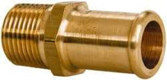 Parker - 3/8 NPT Thread Hose Barb x Male NPT Connector - 5/8" ID Hose, Brass - Eagle Tool & Supply