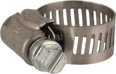 Parker - 0.38 to 0.87" Diam, Stainless Steel Worm Drive Clamp - Eagle Tool & Supply