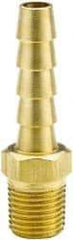 Parker - 1/8 NPT Thread Hose Barb x Male NPT Connector - 3/16" ID Hose x 0.227" OD Hose, Brass - Eagle Tool & Supply