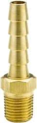 Parker - 1/2 NPT Thread Hose Barb x Male NPT Connector - 3/4" ID Hose x 0.79" OD Hose, Brass - Eagle Tool & Supply