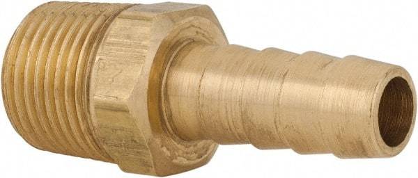 Parker - 3/8 NPT Thread Hose Barb x Male NPT Connector - 3/8" ID Hose x 0.415" OD Hose, Brass - Eagle Tool & Supply