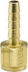 Parker - 3/8 NPSM Thread Hose Barb x Female Swivel Ball-End Connector - 3/8" ID Hose x 0.415" OD Hose, Brass - Eagle Tool & Supply