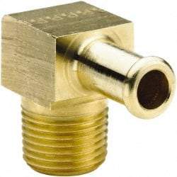 Parker - 3/8 NPT Thread Hose Barb x Male NPT 90° Elbow - 5/8" ID Hose, Brass - Eagle Tool & Supply