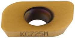 Kennametal - LFEW2524 LN Grade KC725M Carbide Milling Insert - TiN/TiCN/TiN Finish, 0.1299" Thick, 1.6mm Corner Radius - Eagle Tool & Supply