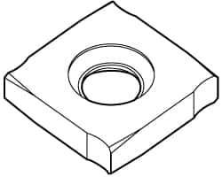 Kennametal - SNHX1203 GP Grade K110M Carbide Milling Insert - Uncoated, 0.126" Thick, 1/2" Inscribed Circle - Eagle Tool & Supply