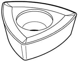 Kennametal - WPGX07T312 GN Grade K110M Carbide Milling Insert - Uncoated, 5/32" Thick, 0.4402" Inscribed Circle, 16mm Corner Radius - Eagle Tool & Supply