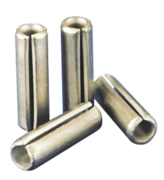 Value Collection - 12mm Diam x 95mm Long Slotted Spring Pin - Grade 1070-1080 Steel, Plain Finish - Eagle Tool & Supply