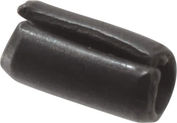 Value Collection - 2mm Diam x 4mm Long Slotted Spring Pin - Grade 1070-1080 Steel, Plain Finish - Eagle Tool & Supply