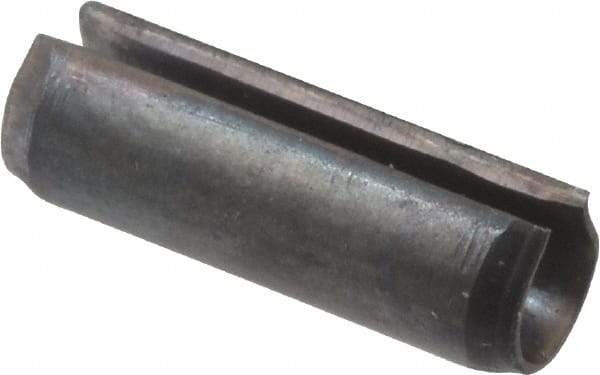 Value Collection - 2.5mm Diam x 8mm Long Slotted Spring Pin - Grade 1070-1080 Steel, Plain Finish - Eagle Tool & Supply