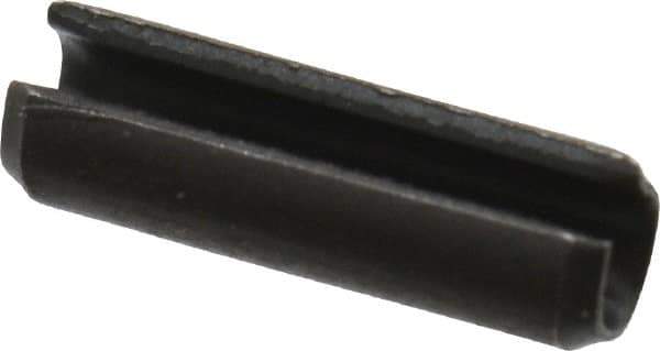 Value Collection - 3.5mm Diam x 12mm Long Slotted Spring Pin - Grade 1070-1080 Steel, Plain Finish - Eagle Tool & Supply