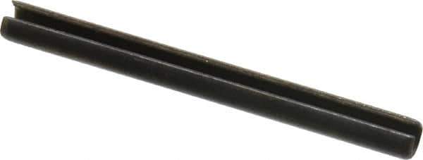 Value Collection - 3.5mm Diam x 40mm Long Slotted Spring Pin - Grade 1070-1080 Steel, Plain Finish - Eagle Tool & Supply