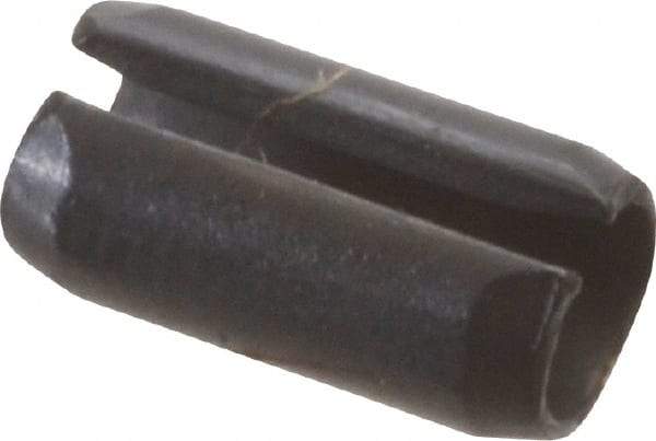 Value Collection - 4mm Diam x 8mm Long Slotted Spring Pin - Grade 1070-1080 Steel, Plain Finish - Eagle Tool & Supply