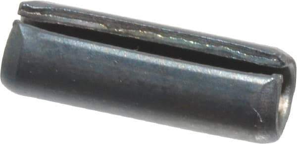 Value Collection - 4mm Diam x 12mm Long Slotted Spring Pin - Grade 1070-1080 Steel, Plain Finish - Eagle Tool & Supply