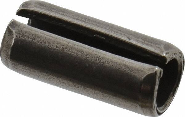 Value Collection - 6mm Diam x 14mm Long Slotted Spring Pin - Grade 1070-1080 Steel, Plain Finish - Eagle Tool & Supply