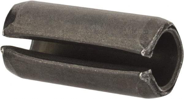 Value Collection - 8mm Diam x 18mm Long Slotted Spring Pin - Grade 1070-1080 Steel, Plain Finish - Eagle Tool & Supply