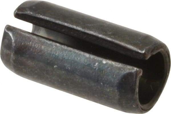 Value Collection - 10mm Diam x 20mm Long Slotted Spring Pin - Grade 1070-1080 Steel, Plain Finish - Eagle Tool & Supply