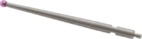 SPI - 2mm Ball Diam, Ruby, Ball Test Indicator Contact Point - 1-7/16" Contact Point Length, Use with Brown & Sharpe Test Indicators - Eagle Tool & Supply
