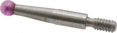 SPI - 2mm Ball Diam, Ruby, Ball Test Indicator Contact Point - 3/8" Contact Point Length, Use with Peacock Test Indicators - Eagle Tool & Supply