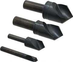M.A. Ford - 4 Piece, 1/4 to 1" Head Diam, 90° Included Angle, Single End Countersink Set - Eagle Tool & Supply