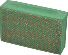 3M - Medium Grade, 250 Grit, Diamond Hand Pad - Green, 2-1/4" Wide x 3-3/4" Long, Coated - Eagle Tool & Supply