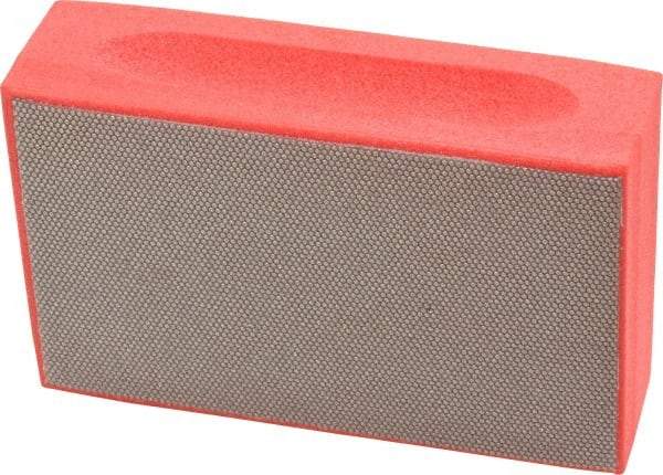 3M - Very Fine Grade, 74 Grit, Diamond Hand Pad - Red, 2-1/4" Wide x 3-3/4" Long, Coated - Eagle Tool & Supply