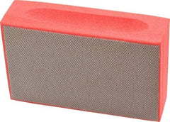 3M - Very Fine Grade, 74 Grit, Diamond Hand Pad - Red, 2-1/4" Wide x 3-3/4" Long, Coated - Eagle Tool & Supply