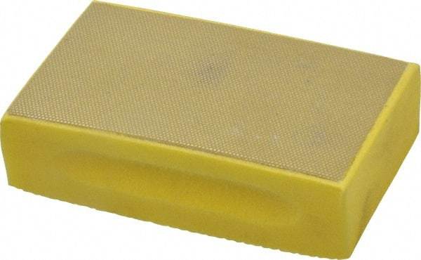 3M - Extra Fine Grade, 40 Grit, Diamond Hand Pad - Yellow, 2-1/4" Wide x 3-3/4" Long, Coated - Eagle Tool & Supply