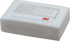 3M - Extra Fine Grade, 20 Grit, Diamond Hand Pad - White, 2-1/4" Wide x 3-3/4" Long, Coated - Eagle Tool & Supply