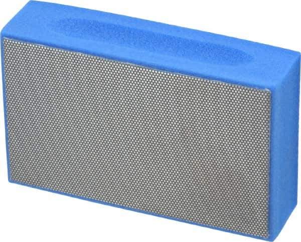 3M - Super Fine Grade, 10 Grit, Diamond Hand Pad - Blue, 2-1/4" Wide x 3-3/4" Long, Coated - Eagle Tool & Supply