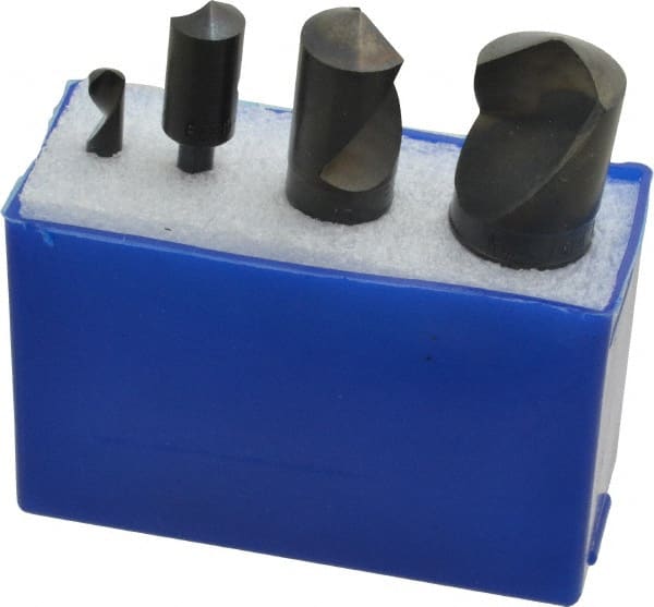 M.A. Ford - 4 Piece, 1/4 to 1" Head Diam, 120° Included Angle, Single End Countersink Set - Eagle Tool & Supply
