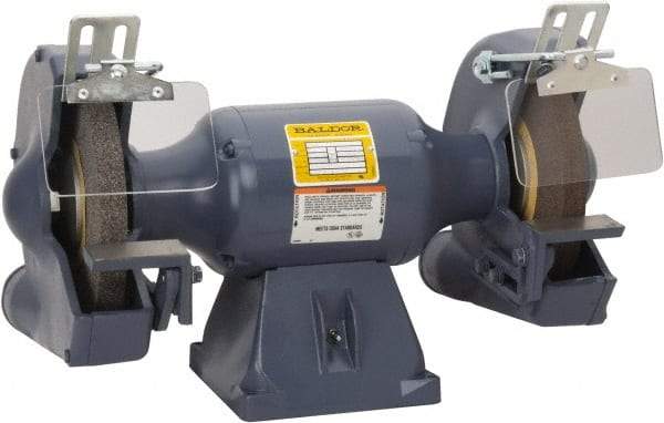 Baldor - 10" Wheel Diam x 1" Wheel Width, 1 hp Grinder - 7/8" Arbor Hole Diam, 1 Phase, 1,800 Max RPM, 115/230 Volts - Eagle Tool & Supply