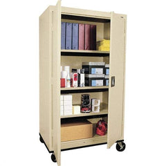 Sandusky Lee - 4 Shelf Mobile Cabinet - 36" Wide x 24" Deep x 66" High, Steel, Putty - Eagle Tool & Supply