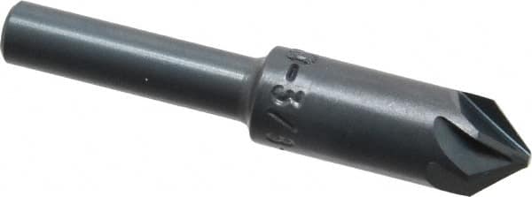 M.A. Ford - 3/8" Head Diam, 1/4" Shank Diam, 6 Flute 82° High Speed Steel Countersink - Eagle Tool & Supply