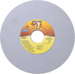 Norton - 7" Diam x 1-1/4" Hole x 1/2" Thick, L Hardness, 120 Grit Surface Grinding Wheel - Aluminum Oxide, Type 1, Fine Grade, 3,600 Max RPM, Vitrified Bond, No Recess - Eagle Tool & Supply