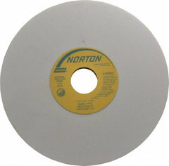 Norton - 8" Diam x 1-1/4" Hole x 1/4" Thick, J Hardness, 80 Grit Surface Grinding Wheel - Aluminum Oxide, Type 1, Medium Grade, 3,600 Max RPM, Vitrified Bond, No Recess - Eagle Tool & Supply