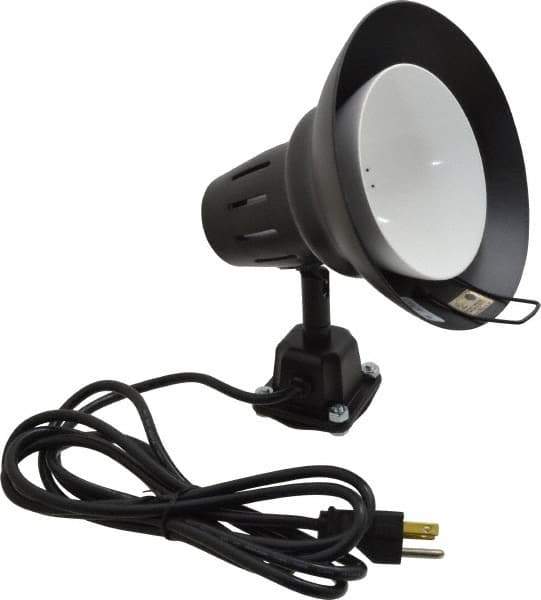 Electrix - Direct Mounted, Incandescent, Black, General Purpose Task Light - 100 Watt, 120 Volt, Nonmagnifying - Eagle Tool & Supply