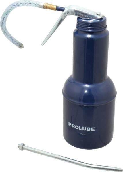 PRO-LUBE - 500 mL Capcity, 6 (Rigid), 7 (Flexible)" Long Flexible/Rigid Spout, Pistol-Grip Oiler - Brass Pump, Steel Body, Powder Coated - Eagle Tool & Supply