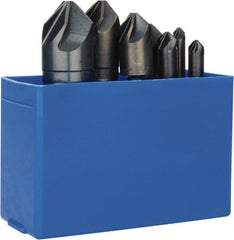 M.A. Ford - 7 Piece, 1/4 to 1" Head Diam, 90° Included Angle, Single End Countersink Set - Eagle Tool & Supply