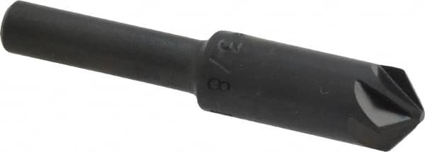 M.A. Ford - 3/8" Head Diam, 1/4" Shank Diam, 6 Flute 100° High Speed Steel Countersink - Eagle Tool & Supply