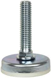 Vlier - 3/8-16 Bolt Thread, Stud Mount Leveling Pad & Mount - 300 Max Lb Capacity, 2" Base Diam - Eagle Tool & Supply