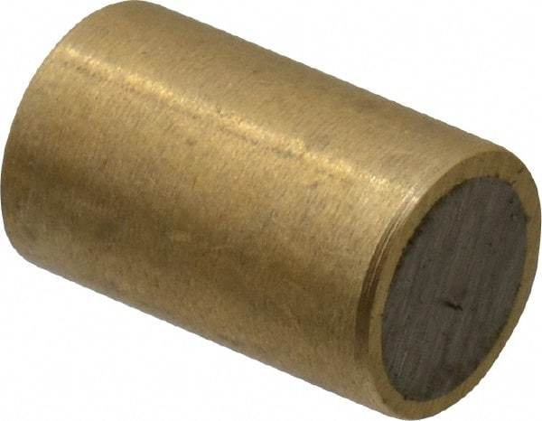 Mag-Mate - 5/16" Diam x 1/2" High, 0.18 Lb Average & 0.35 Lb Max Pull Force, Brass Alnico Shielded Magnet - 800°F Max Operating Temp, 0.032" Wall Thickness - Eagle Tool & Supply