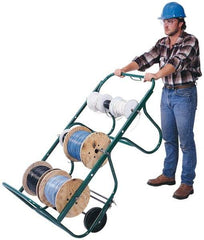Greenlee - 750 Lb Capacity, 27" Wide x 54-1/2" Long x 26-1/2" High Wire Cart - 5 Slot, 6 Spool, Steel - Eagle Tool & Supply