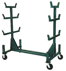 Greenlee - 1,000 Lb Capacity, 34" Wide x 58-1/2" Long x 63-1/2" High Mobile Cart - 7 Slot, Steel - Eagle Tool & Supply