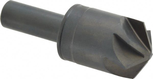 M.A. Ford - 1" Head Diam, 1/2" Shank Diam, 6 Flute 120° High Speed Steel Countersink - Eagle Tool & Supply