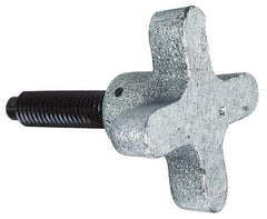 Morton Machine Works - M8x1.25 Lobed Shoulder Dog Point Tip Grade C-12L14 Steel Thumb Screw - 66.5mm OAL, 38mm Head Diam x 22mm Head Height, Black Oxide Finish - Eagle Tool & Supply